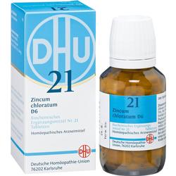 Eine Medikamentenschachtel und Flasche mit der Aufschrift "Zincum chloratum D6".