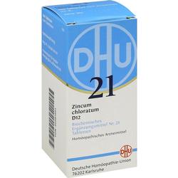 Eine Packung homöopathischer Tabletten von DHU mit der Nummer 21.