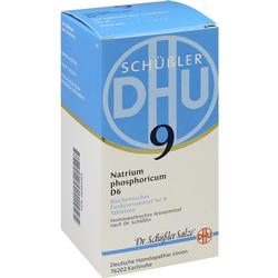 Eine Packung homöopathische Tabletten von Schüßler Salze Nr. 9, Natrium phosphoricum D6.