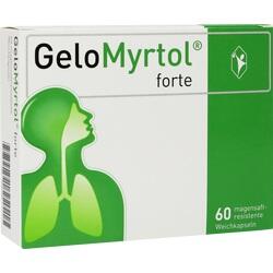 Eine GeloMyrtol forte Packung mit 60 Kapseln gegen Atemwegsbeschwerden.